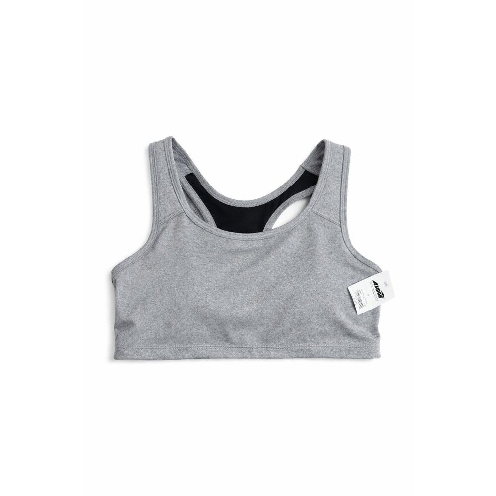 Avia Gray Racerback Sports Bra S Medium Support Removable Pads NWT